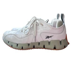 Reebok Women’s Zig Dynamica White Running Shoes Green Soles Size 7.5 30106W